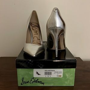Sam Edelman Silver Metallic Pumps